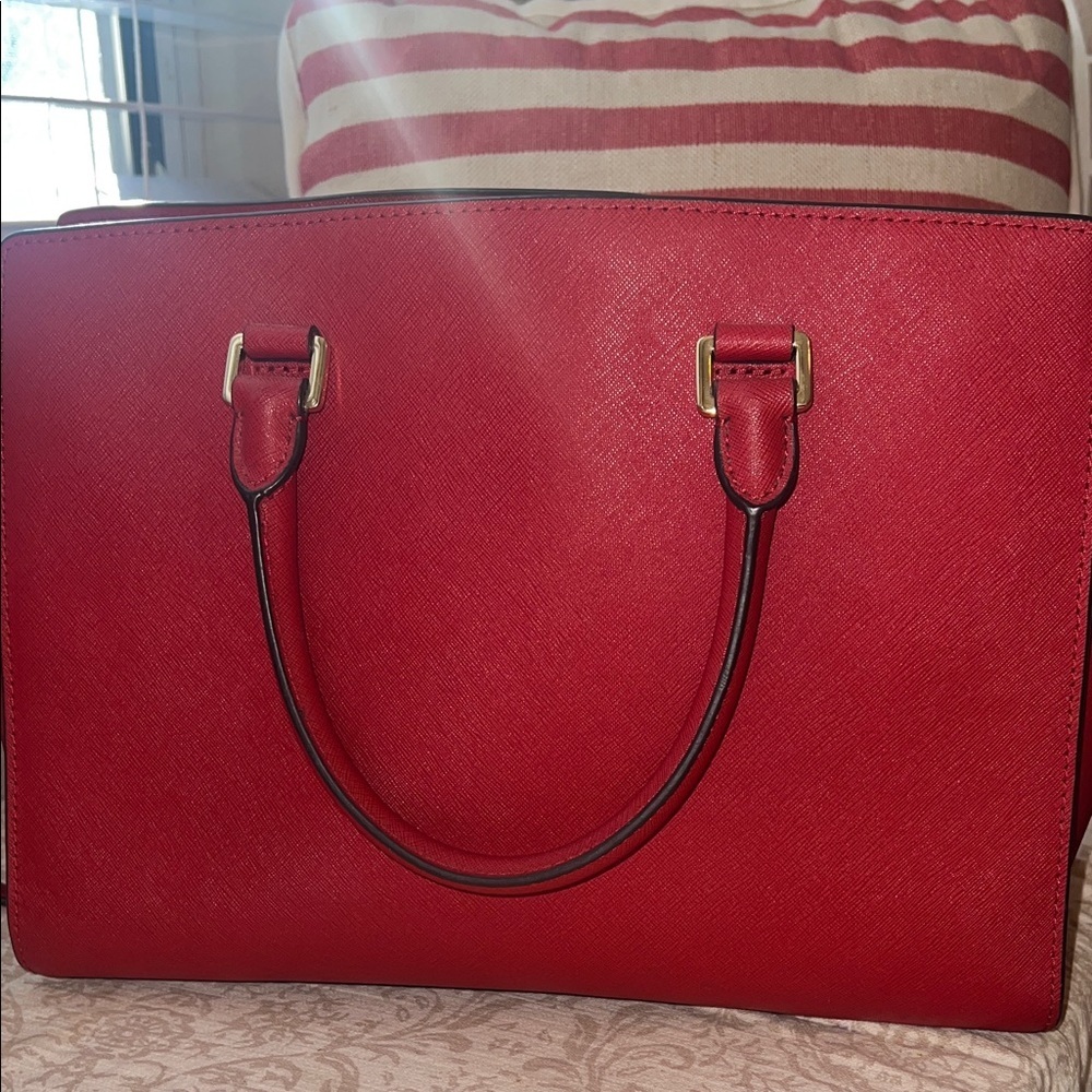 Michael Kors Red Selma Satchel Bag - Picture 5 of 5